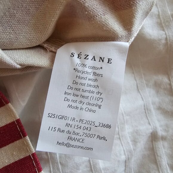 New Sezane Amour Club Striped Tote - Red/White - Picture 7 of 9